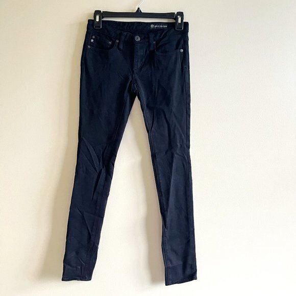 AG Adriano Goldschmied The Legging Ankle Super Skinny Stretch Black Jeans SZ 24R - Picture 1 of 7